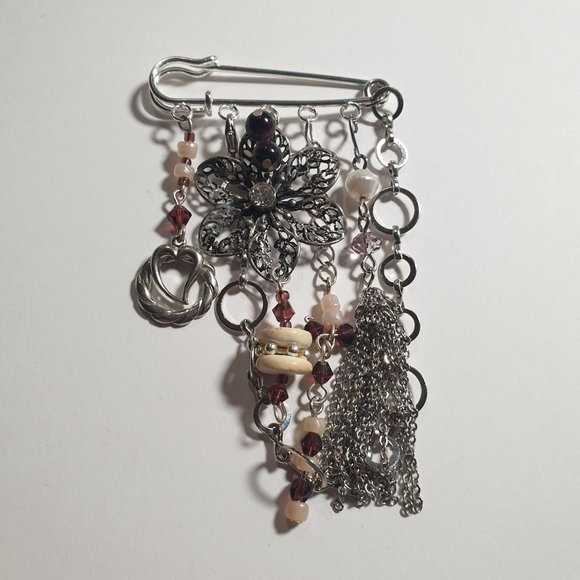 Handmade By Donovan Kilt Brooch Dangle Pin Artisan Upcycled Twice Loved - Picture 5 of 6